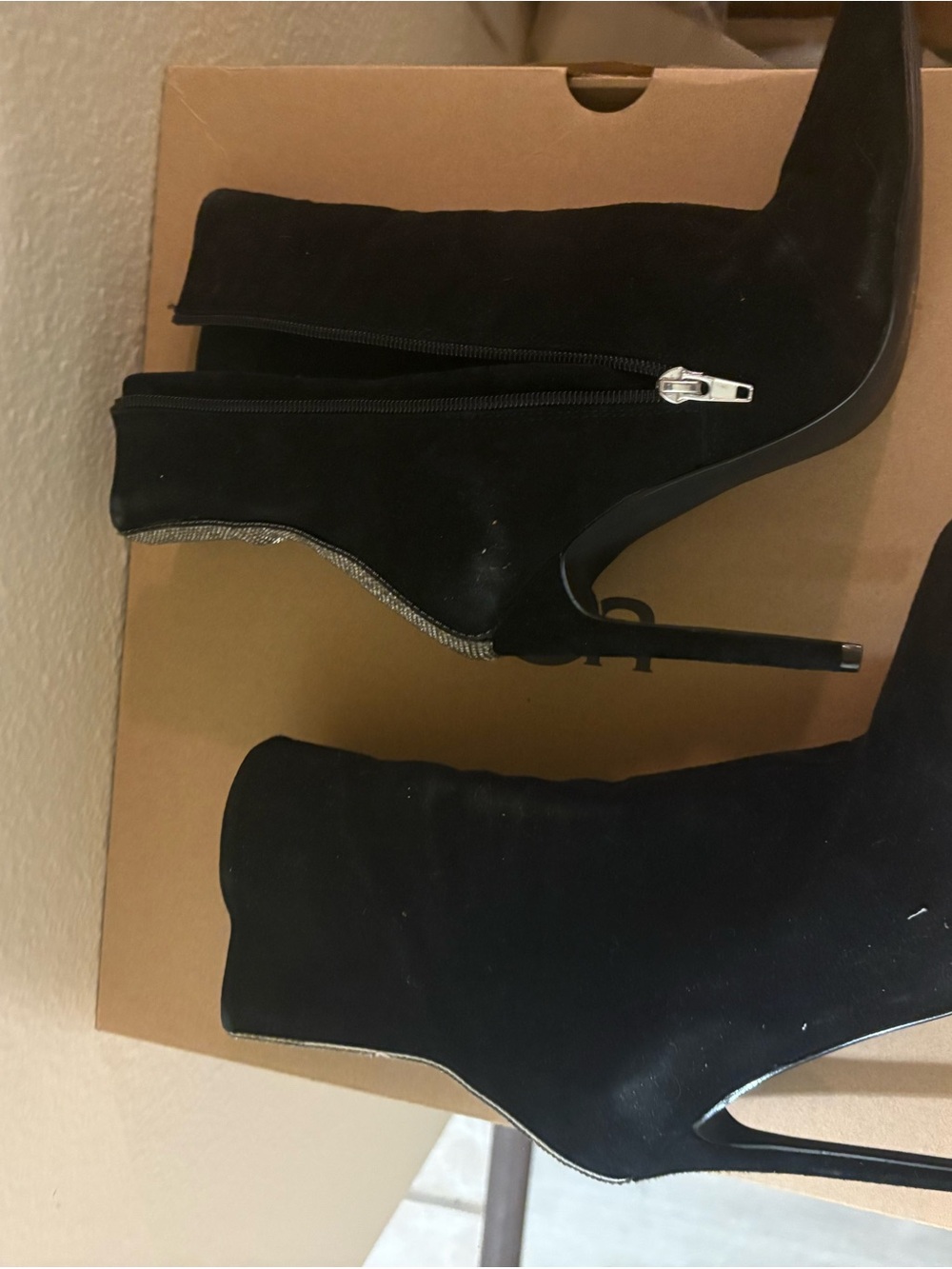 Steve Madden Black Ankle Booties with Silver Crystal Accent - Picture 5 of 5